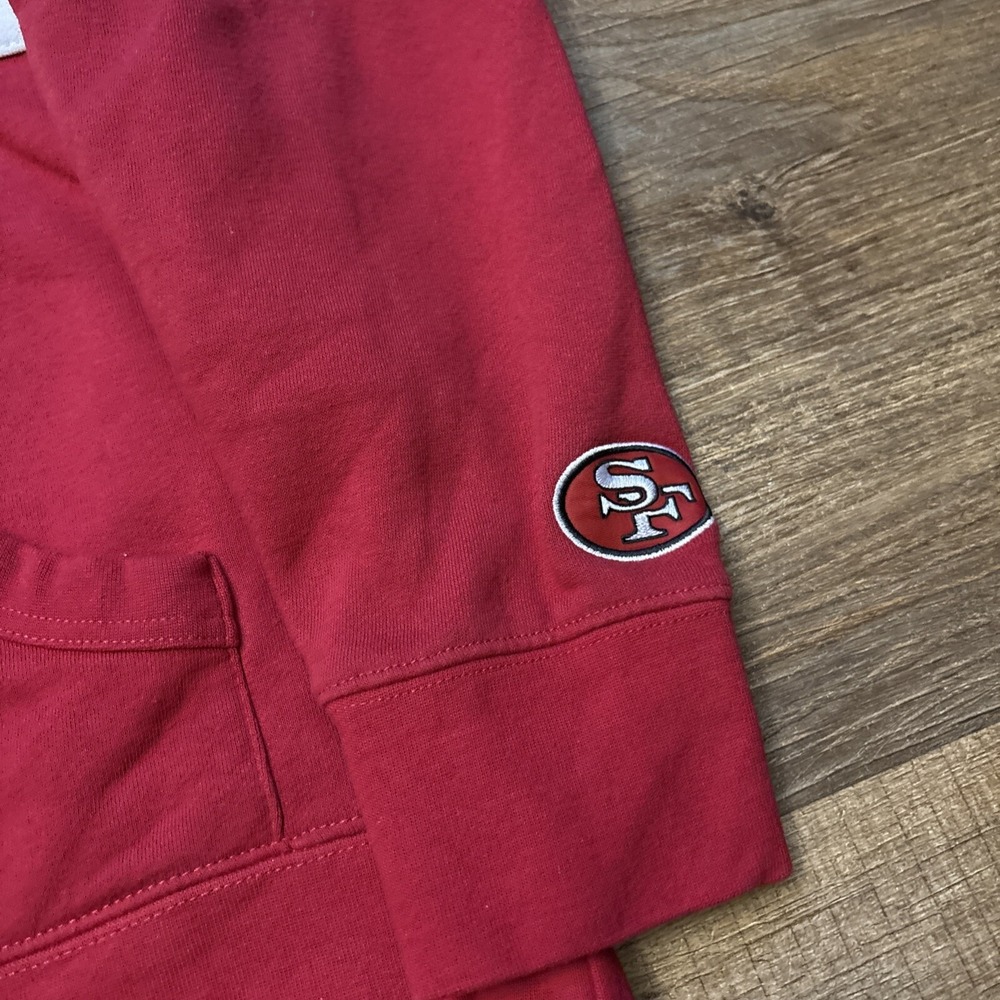 San Francisco 49ers Mitchell And Ness Throwbacks Coach Script Hoodie Size Medium - Picture 4 of 8
